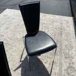 Postmodern Italian Leather and Chrome Dining Chairs by Arper