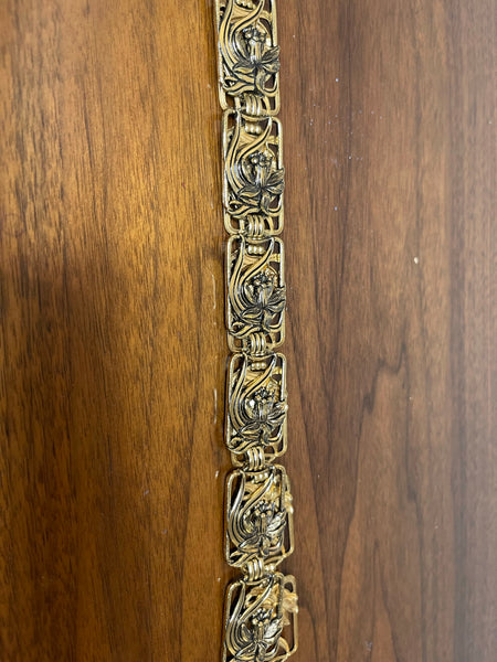 Vintage Brass Orchid Belt