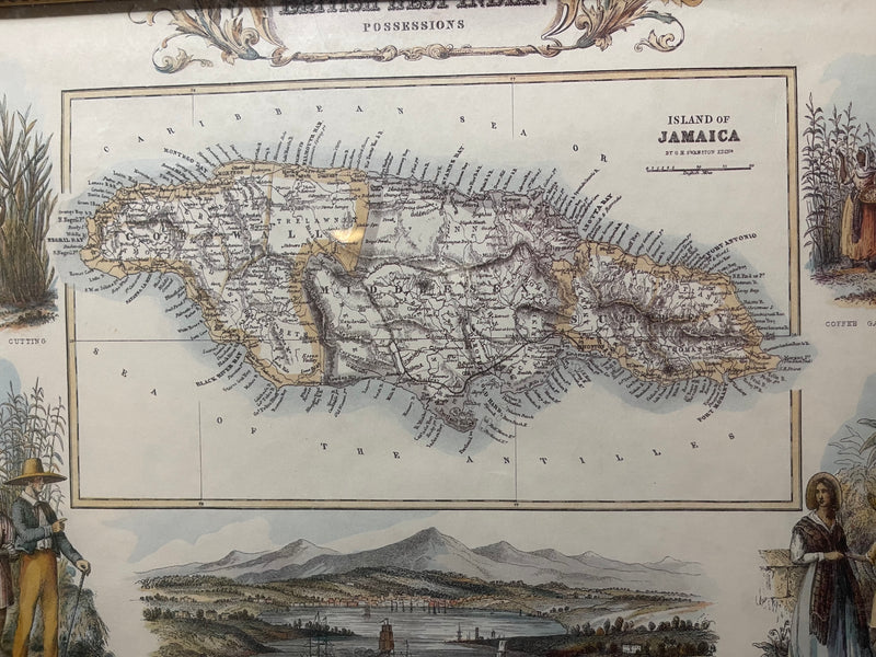 Antique Jamaican Map Print