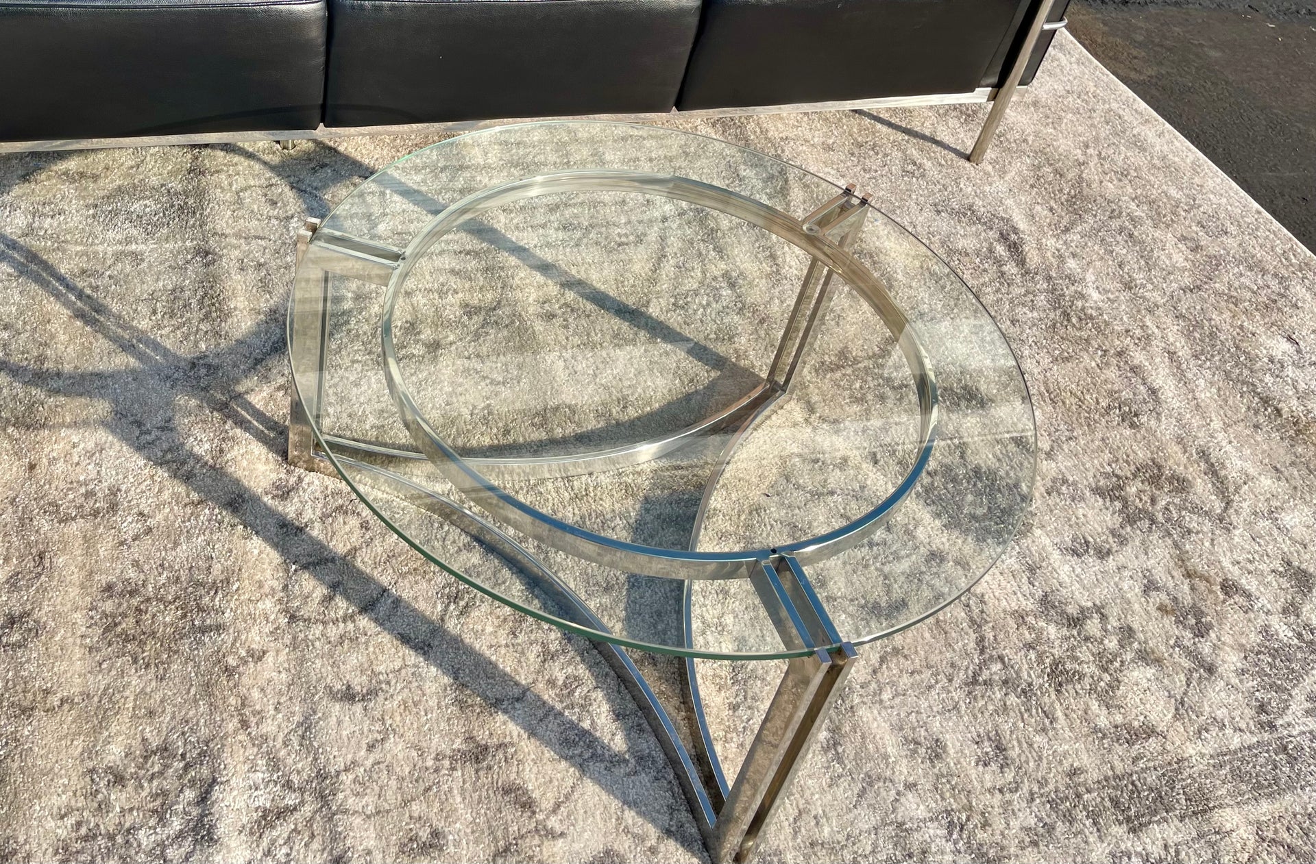 Chrome and Glass Signet Coffee Table
