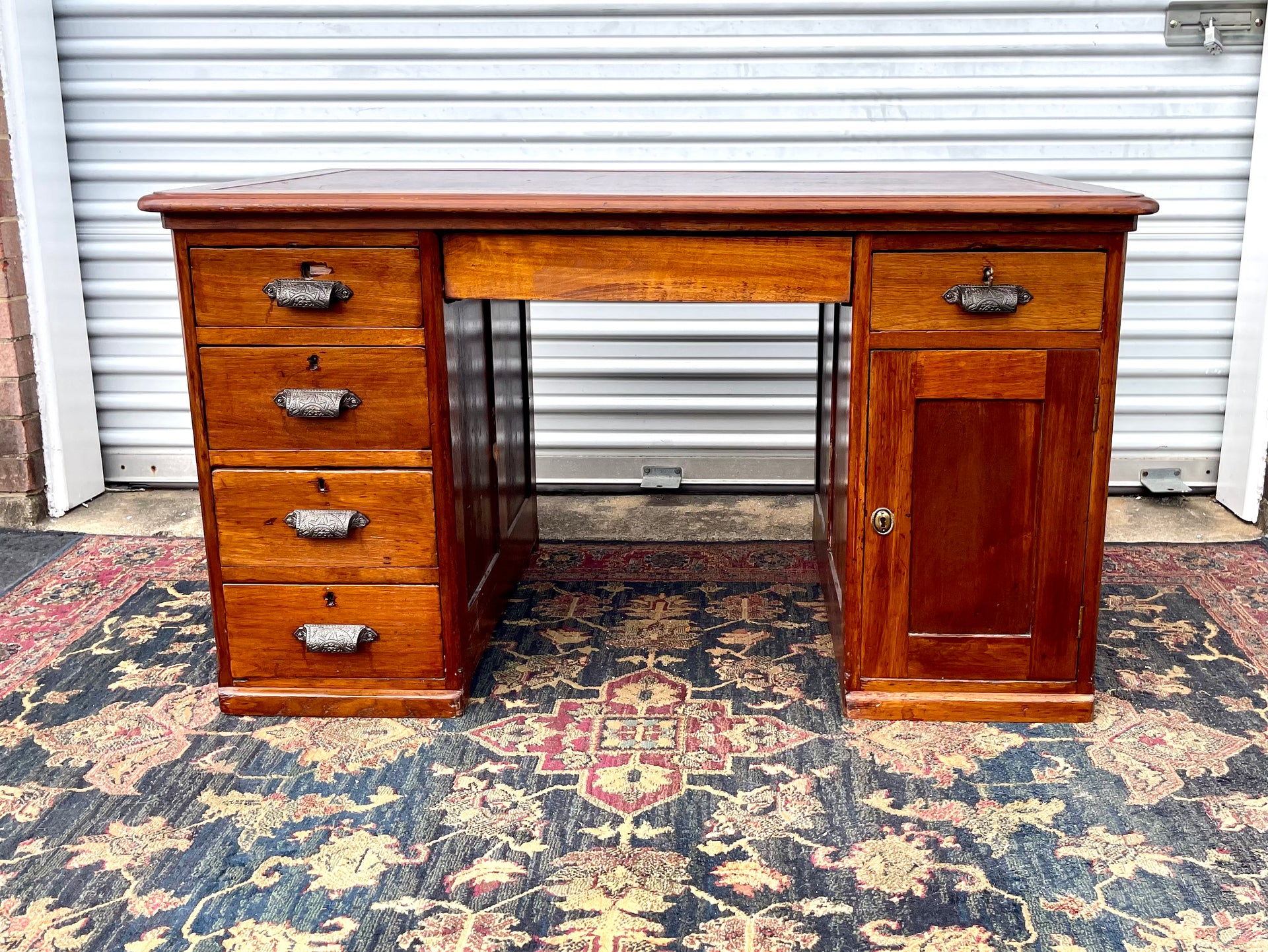 Antique Leather Top Desk