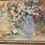 Oil on Board Flower Still Life Painting in Ornate Frame