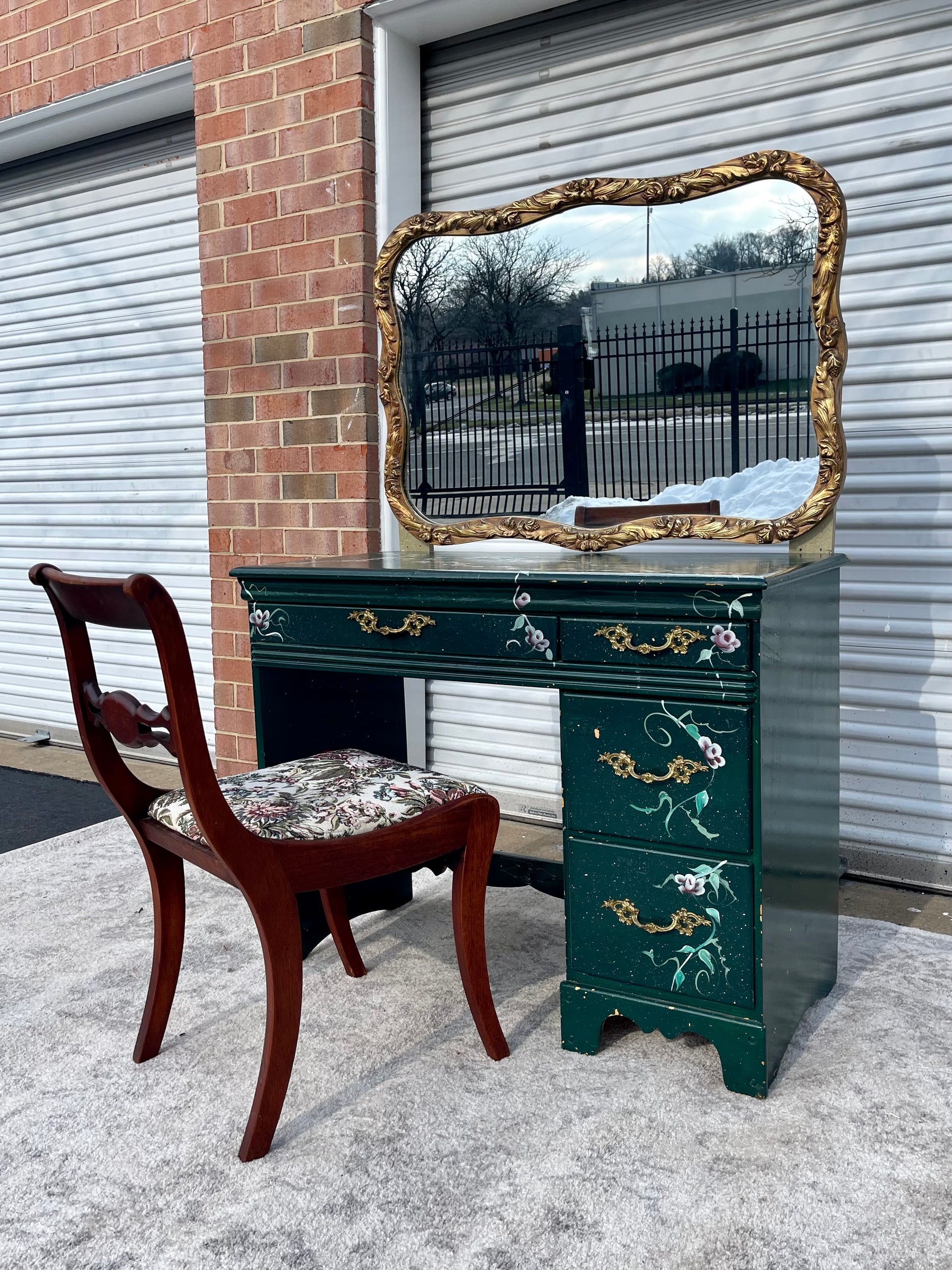 Gold and Green Custom Vanity