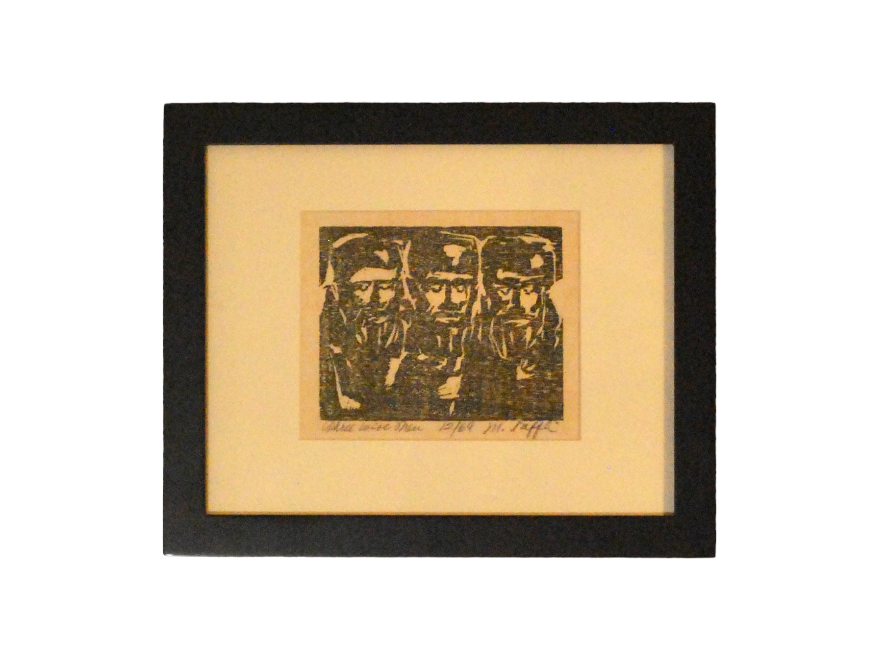 Tuffli Three Wise Men Signed Woodblock Prints (Black Frames)