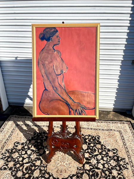 Nina Gelin-Meier Gold and Red Nude Painting #1