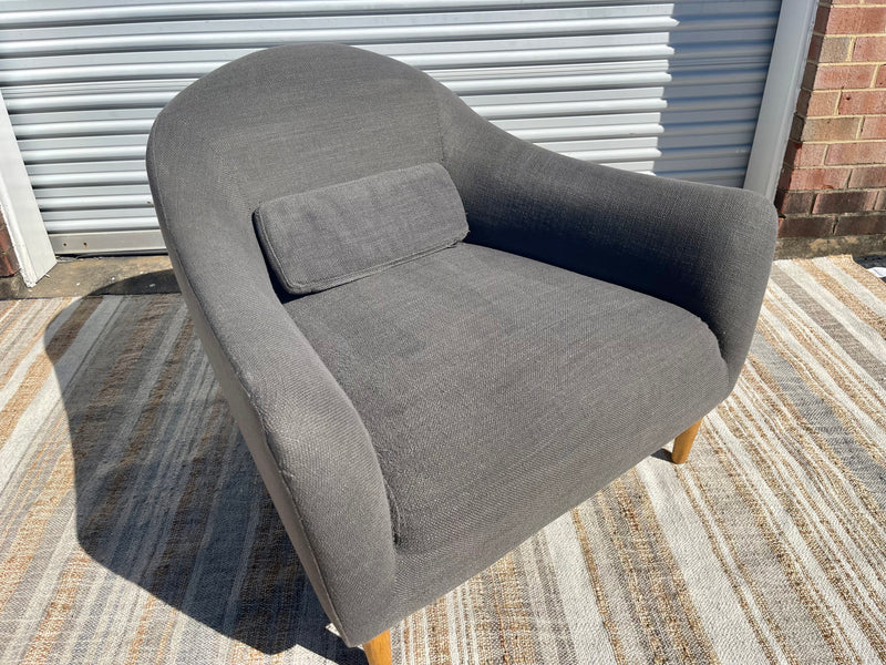 Crate & Barrel Upholstered Pennie Armchair In Charcoal