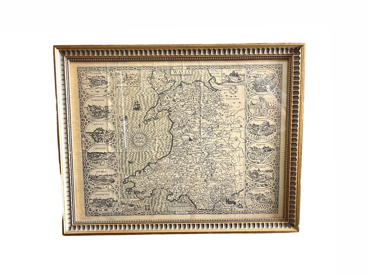 Antique North Wales Framed Map