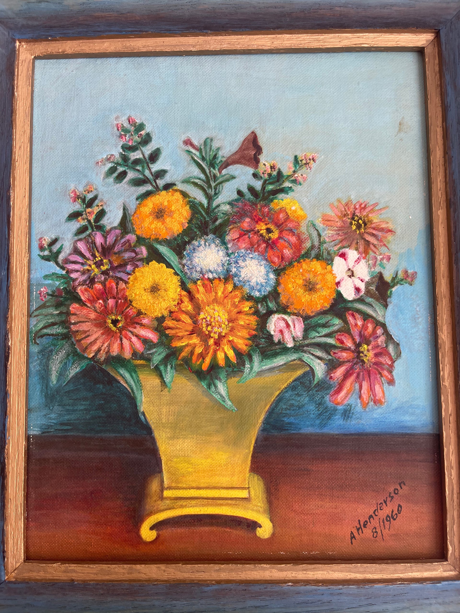 Mid Century Modern Albert Henderson Flower Painting