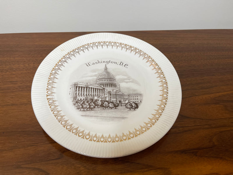 View of America Washington DC Plate in 22K Gold