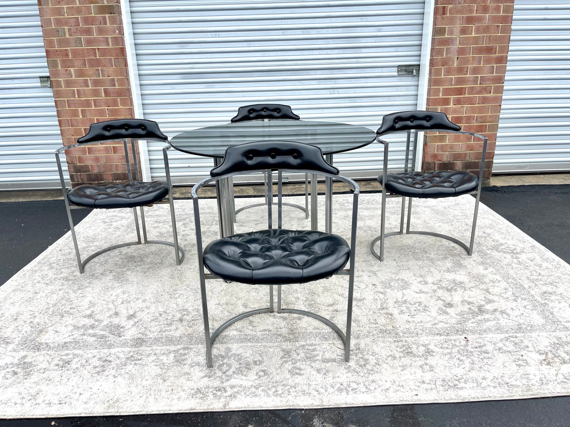 Daystrom Chrome and Smoked Glass Dining Set