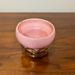 Pink Vase with Brass Stand