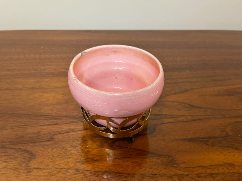 Pink Vase with Brass Stand