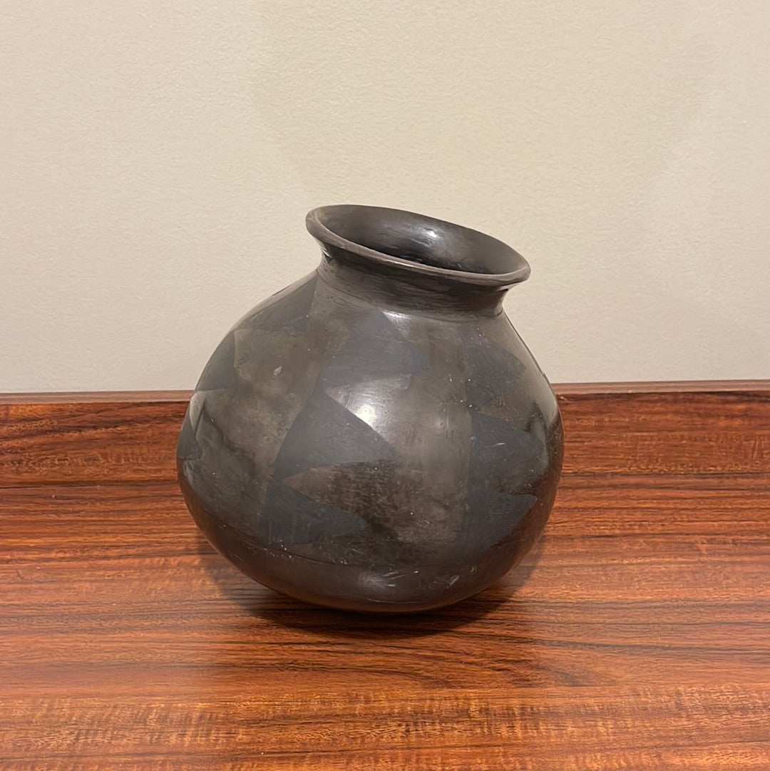 Hand Tossed Black Pottery Vase