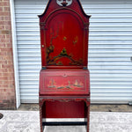 Antique Union Furniture Company Red Chinoiserie Secretary