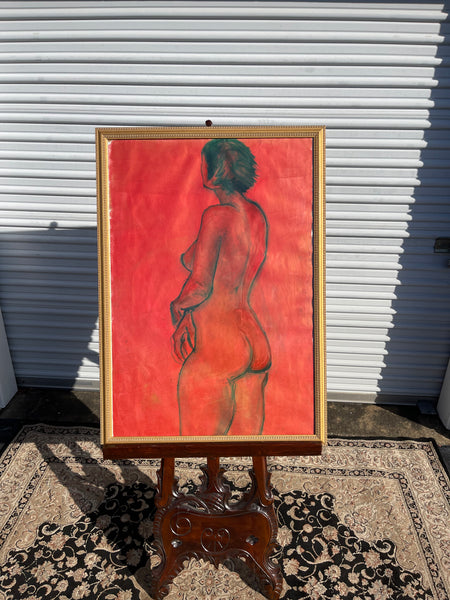 Nina Gelin-Meier Gold and Red Nude Painting #2