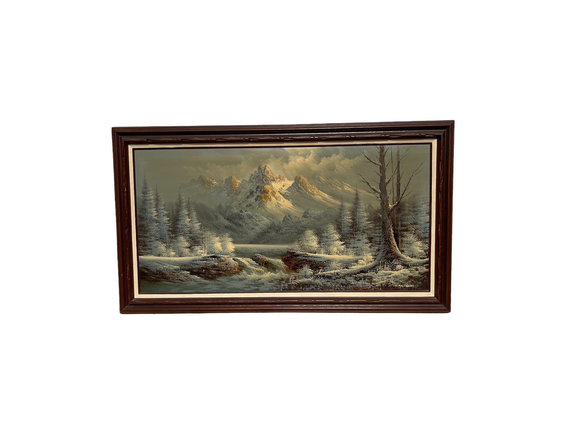 Large Mid Century Modern Oil on Canvas Landscape Painting