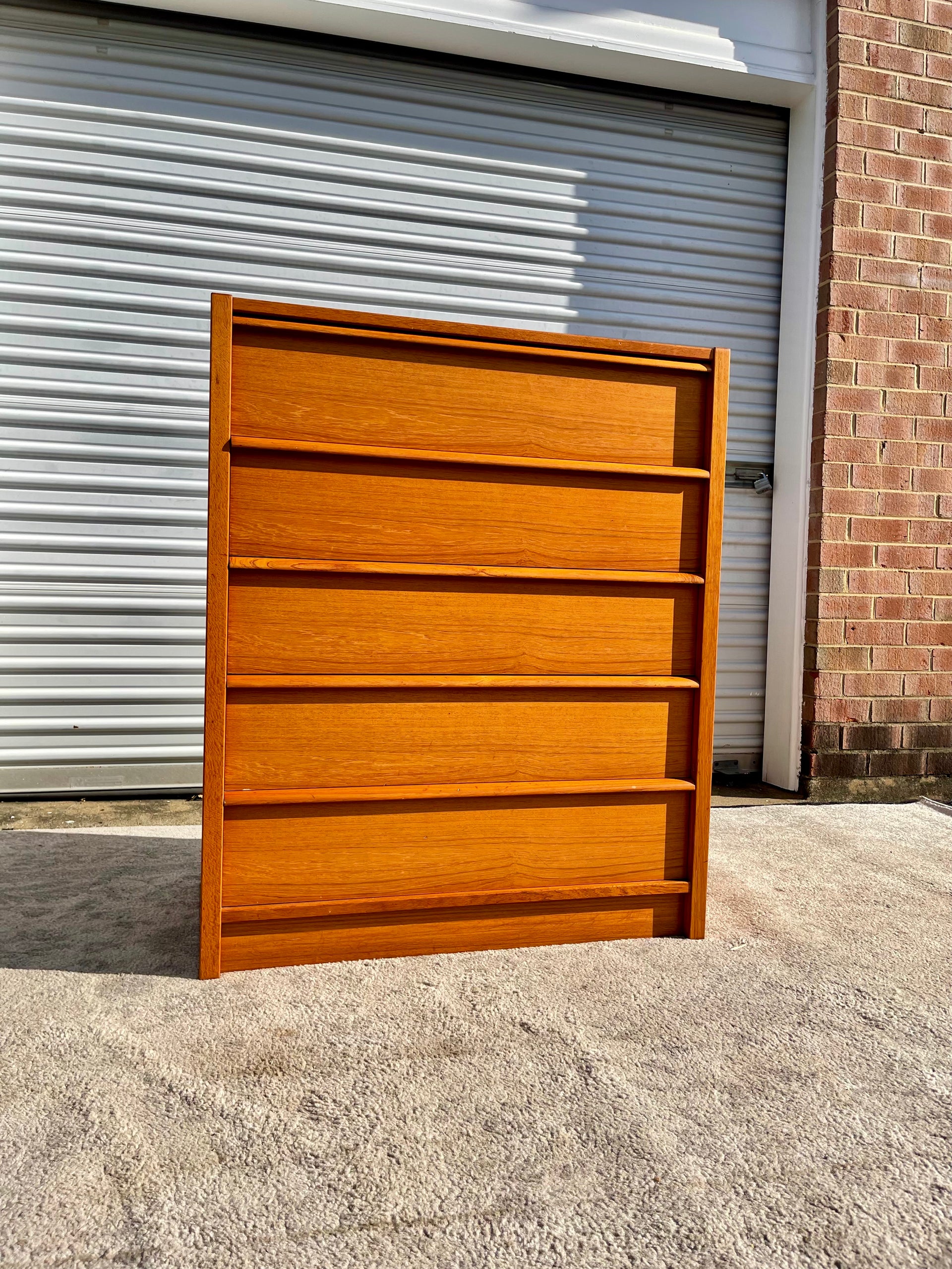 Danish Teak Tallboy Dresser