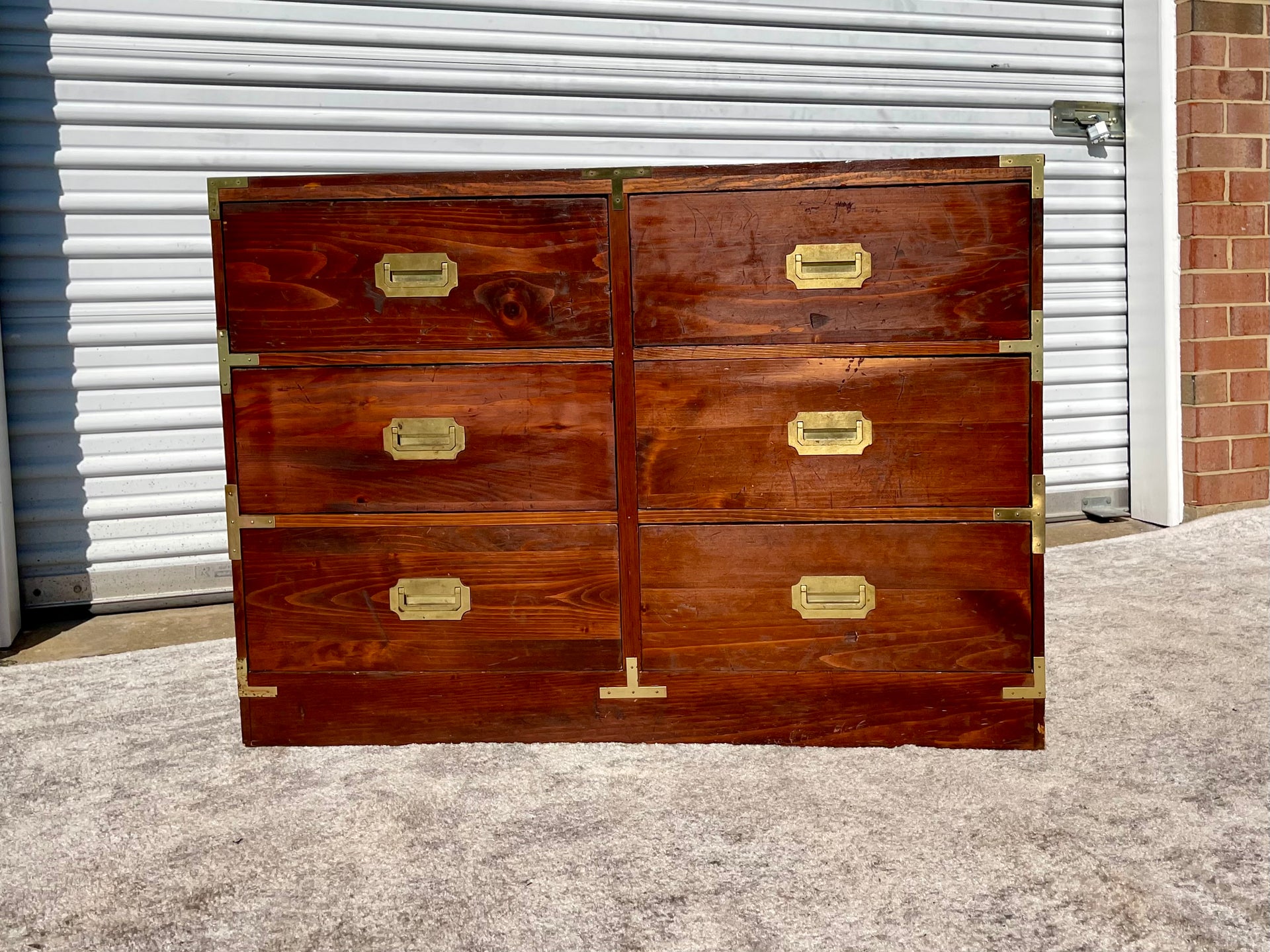 Mid Century Campaign Style Dresser