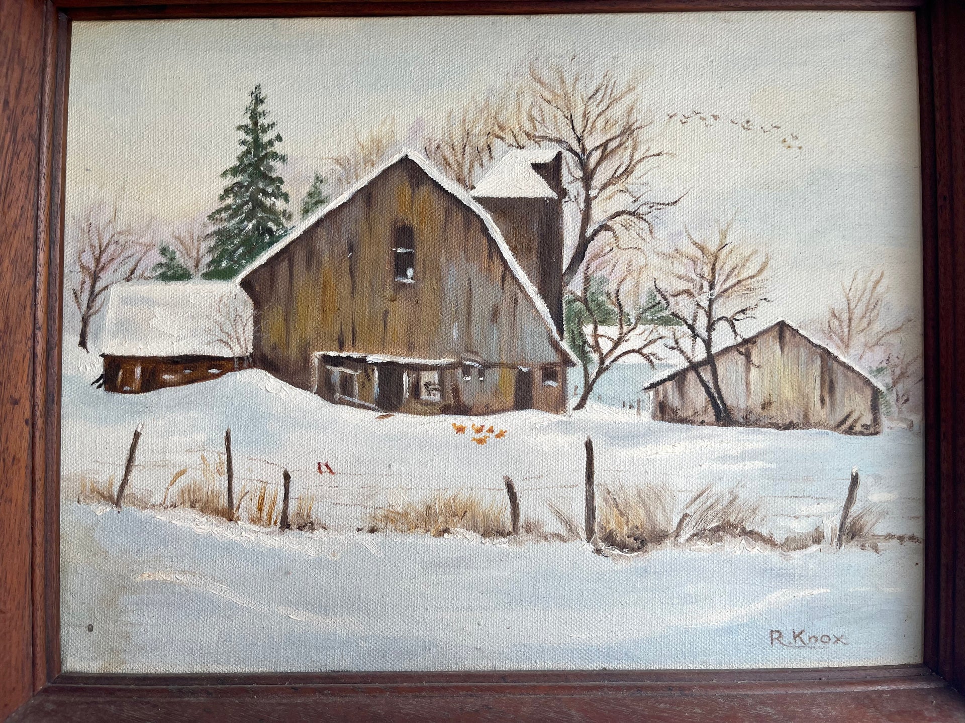 Mid Century Modern Acrylic on Canvas signed R. Knox