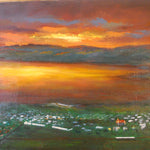 Songoro Kitenge African Sunset Oil on Canvas