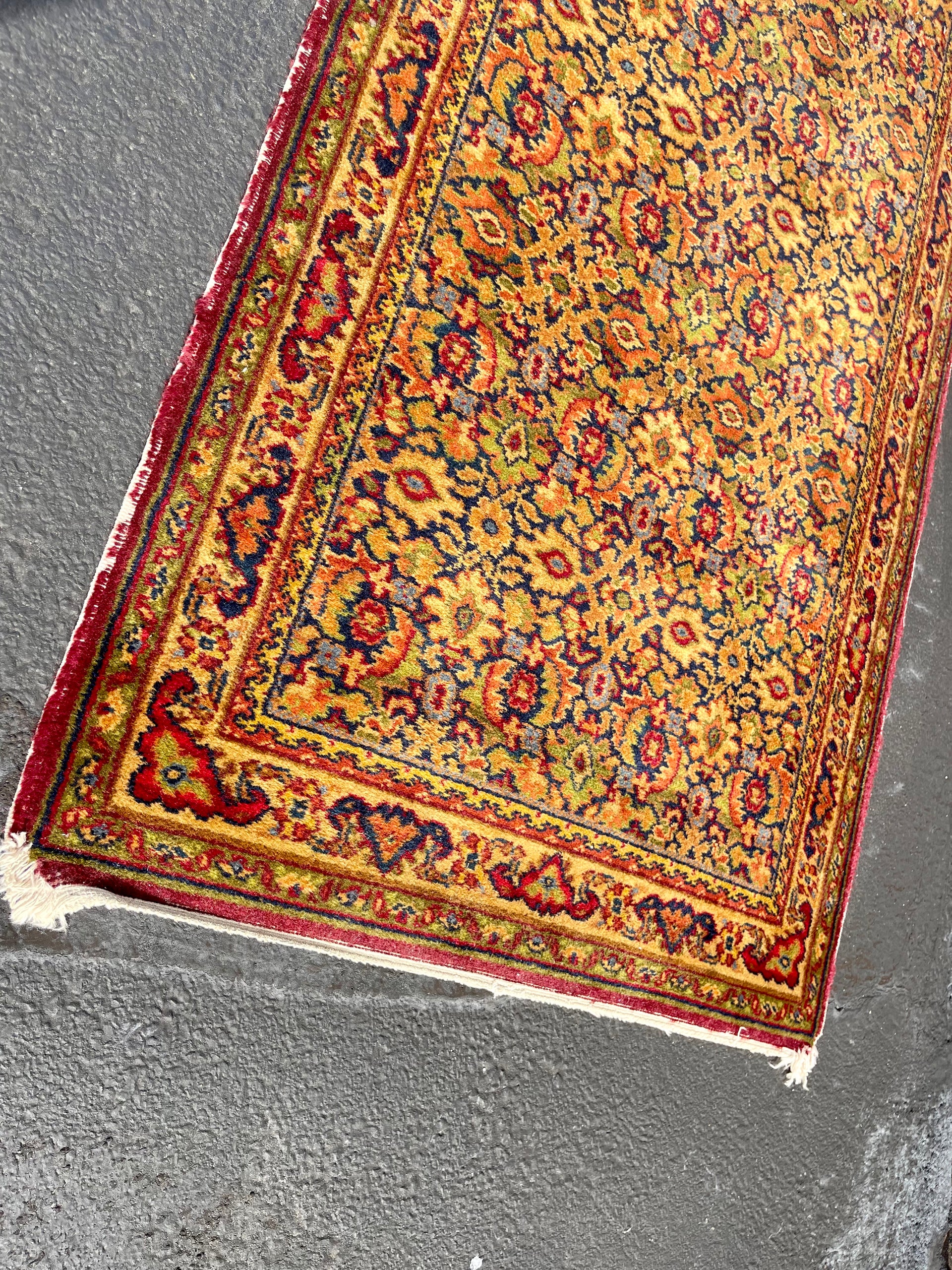 Vintage Machine Woven Small Wool Rug