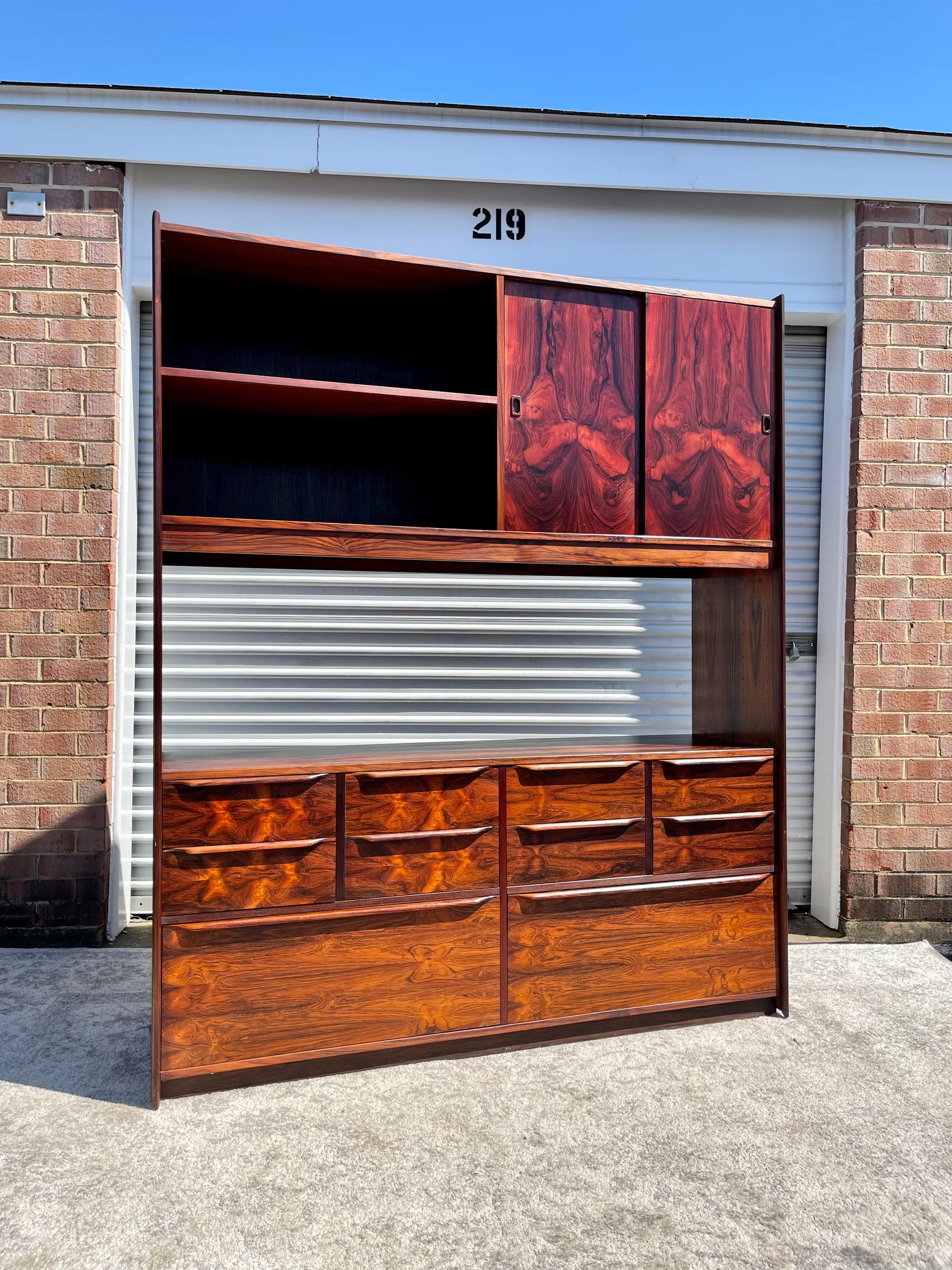 Danish Modern Rosewood Freestanding Wall Unit