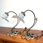 Victorian Art Nouveau Arched Table Lamps