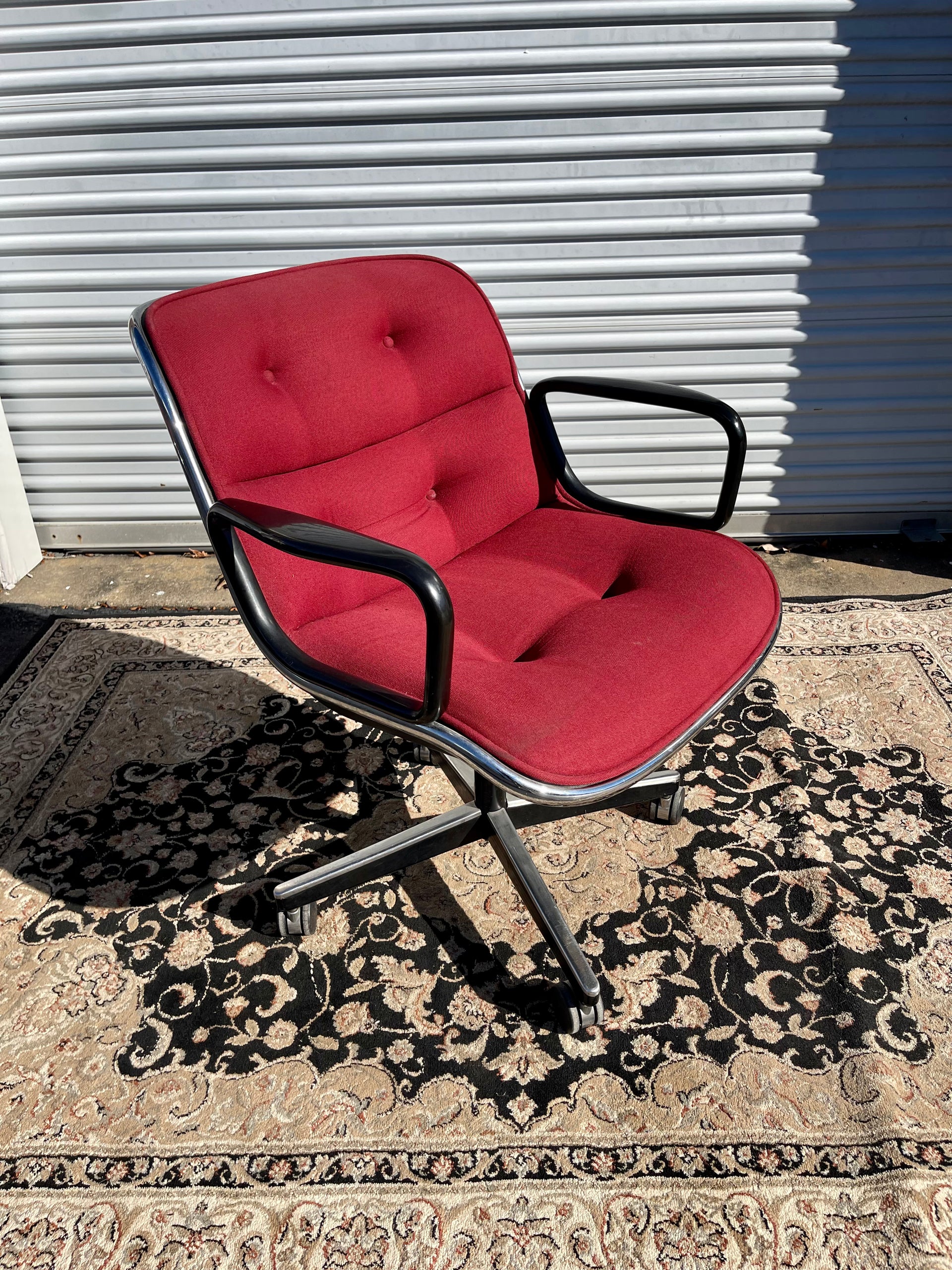 Vintage Charles Pollock for Knoll Steelcase Office Chair with Armrests