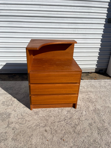 Danish Modern Two Tiered Teak Nightstand by Mobican