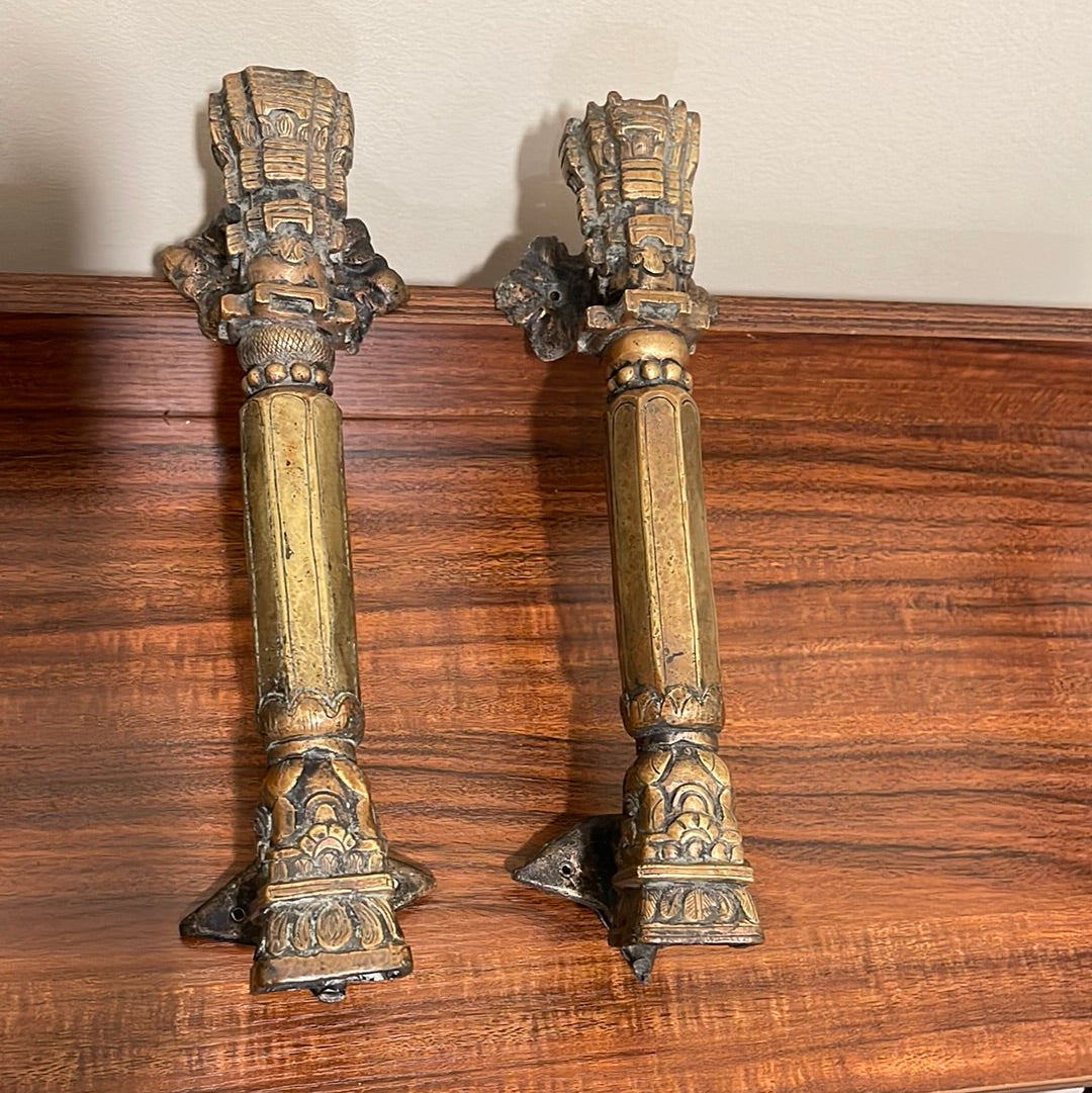 Heavy Brass Brutalist Sconces