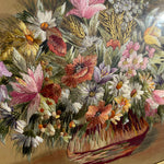 Vintage Stitched Flower Bouquet Artwork
