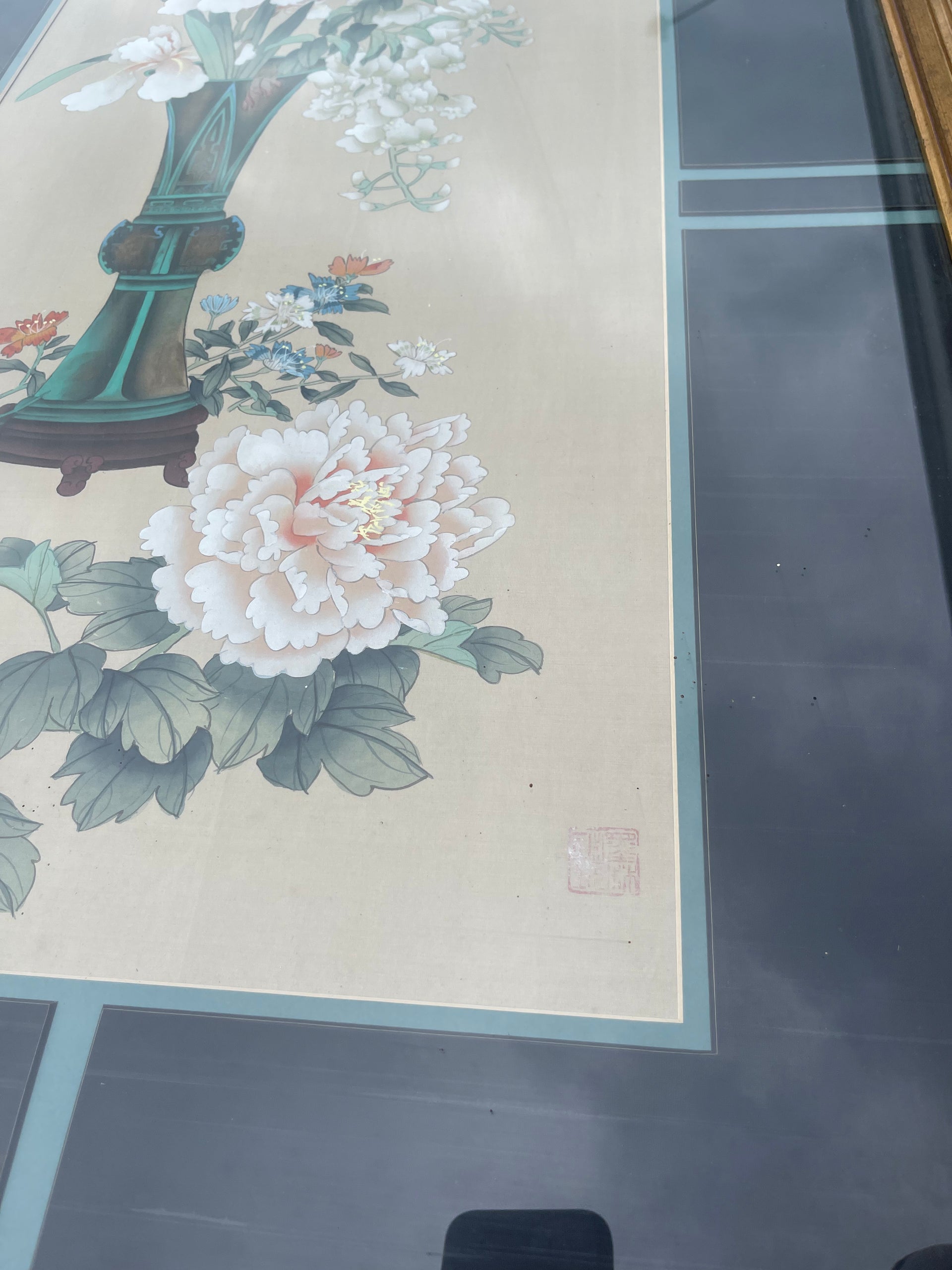 Chinese Floral Painting on Silk