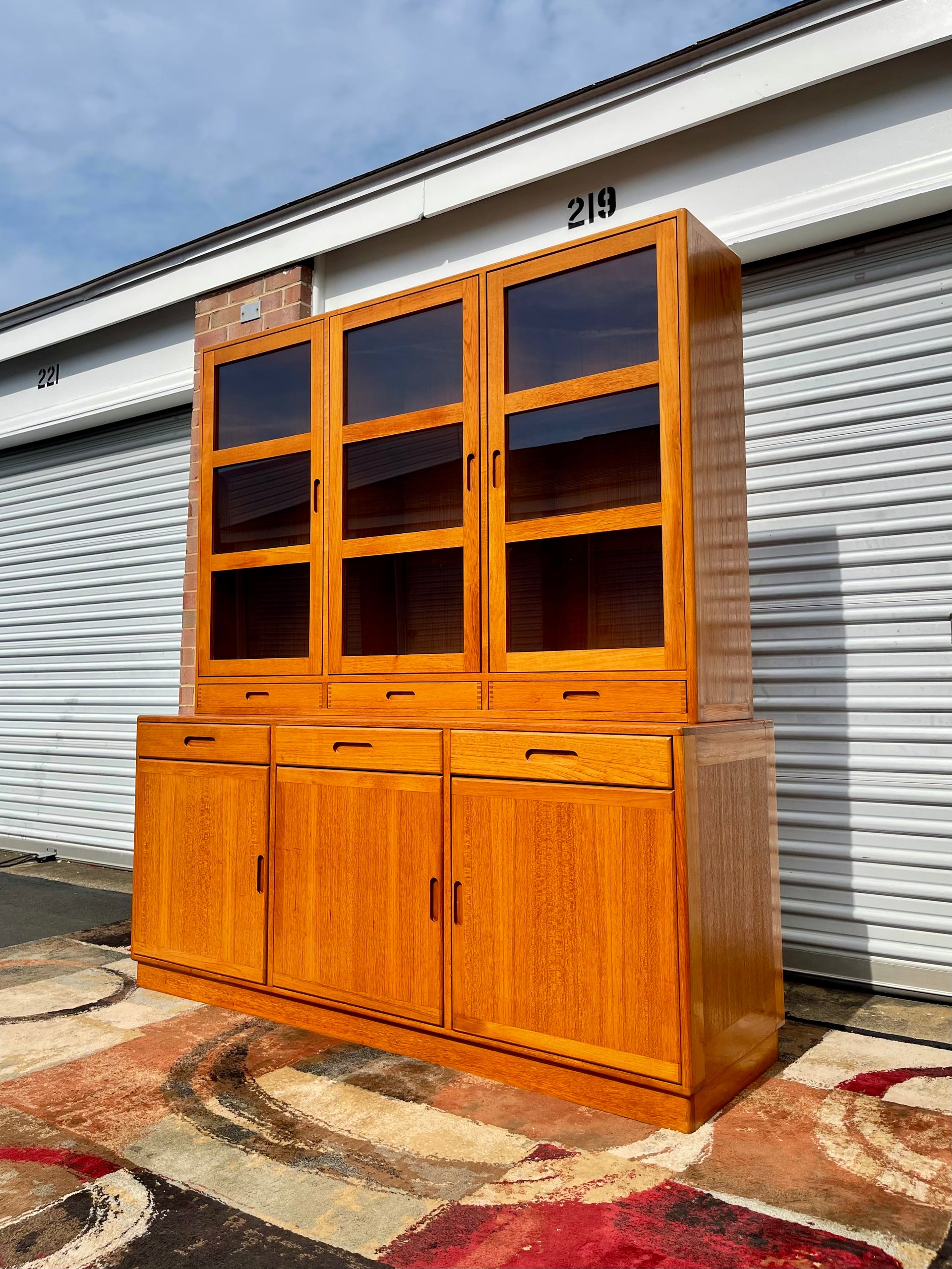 Danish Modern Teak Hutch and Credenza