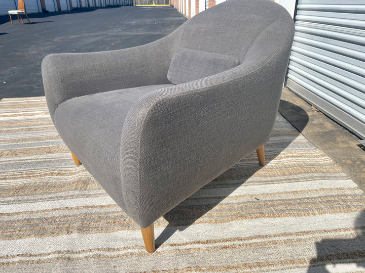Crate Barrel Upholstered Pennie Armchair In Charcoal