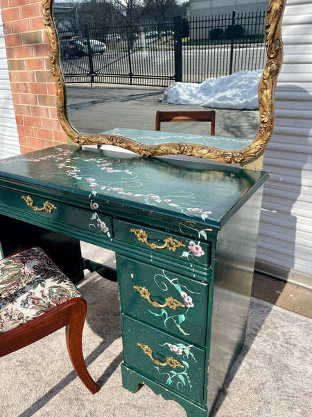 Gold and Green Custom Vanity