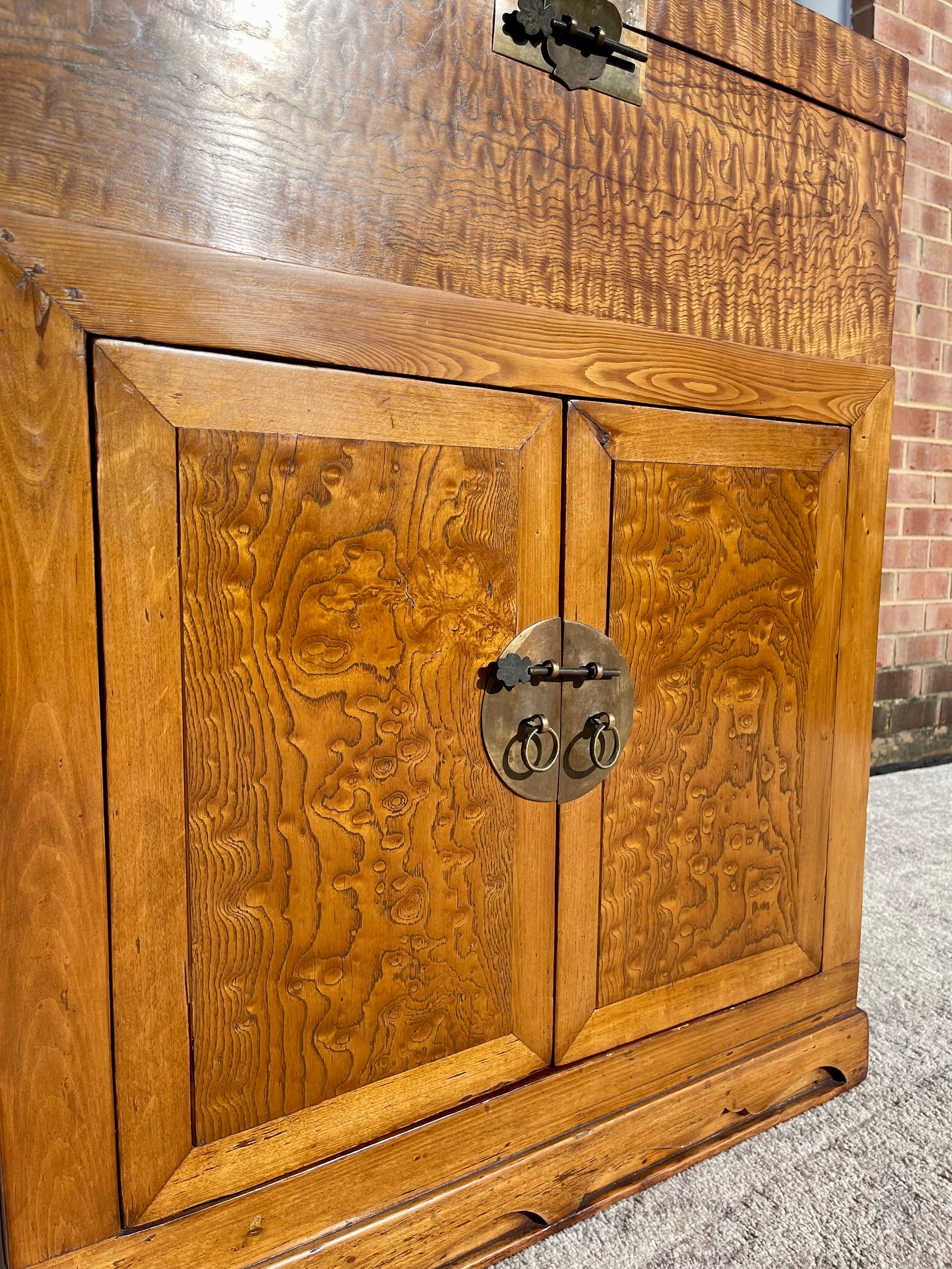 Antique Chinese Burl Wood Cabinet