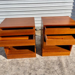 Arne Wahl Iversen Teak Danish Modern Nightstands End Side Tables Pair