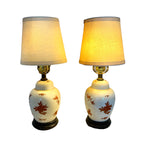 Pair of Asian Hand Painted Ginger Jar Table Lamps