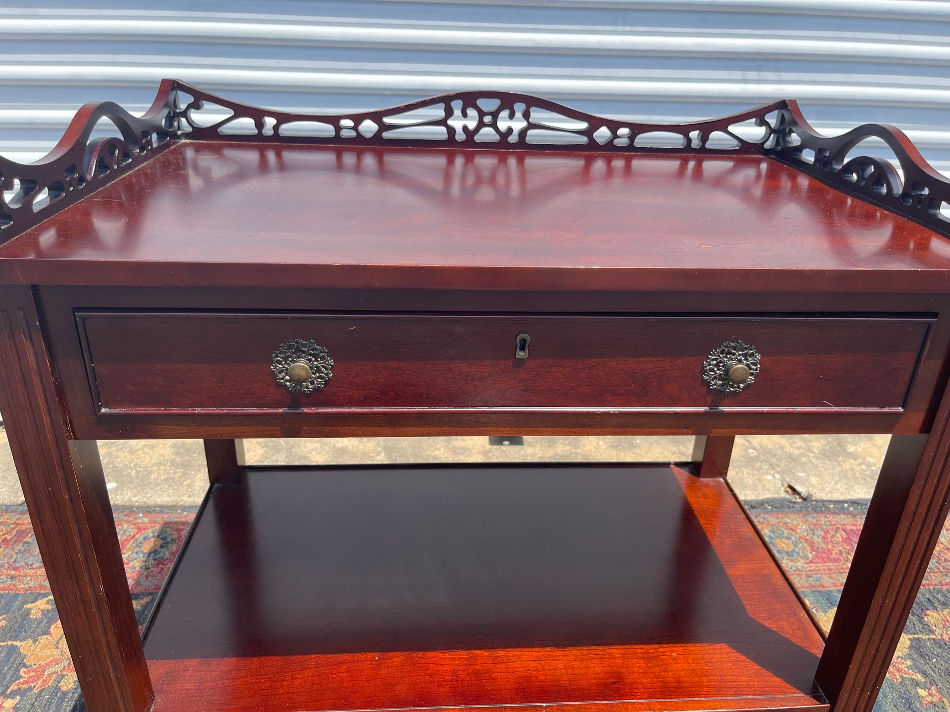 Wooden Ornate Server Cart