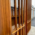 Mid Century Modern Brutalist Glass Fronted Bookcases/Cabinets