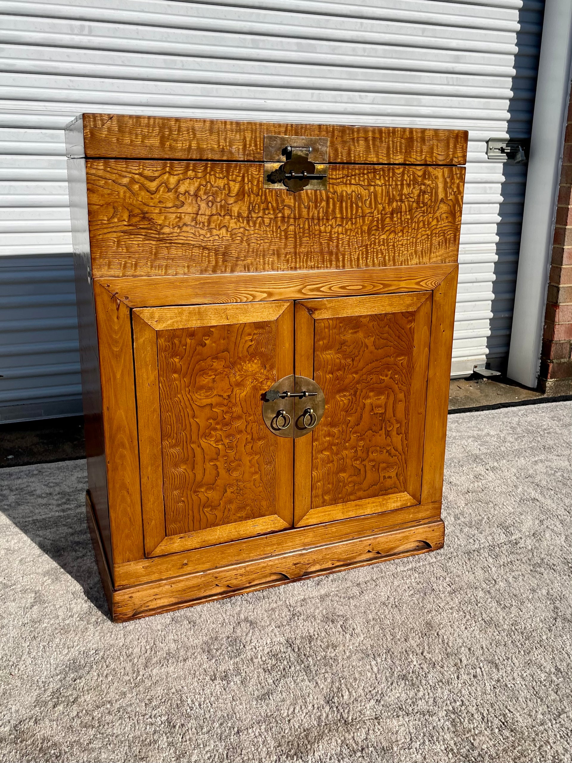 Antique Chinese Burl Wood Cabinet