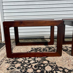 Danish Rosewood and Smoked Glass Side Tables by Komfort