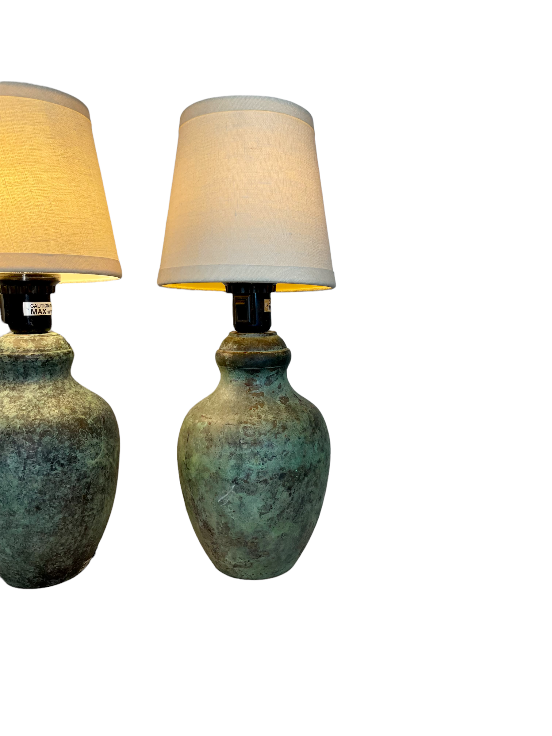 Vintage IKEA Lamp Pair Malachite Green