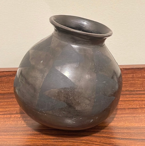 Hand Tossed Black Pottery Vase