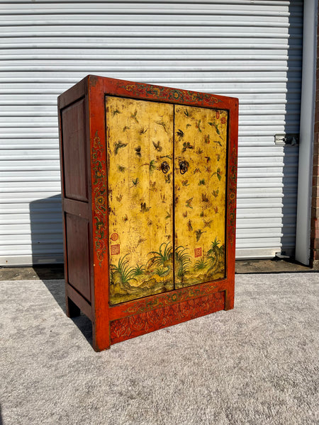Authentic Hand Painted Chinoiserie Cabinet