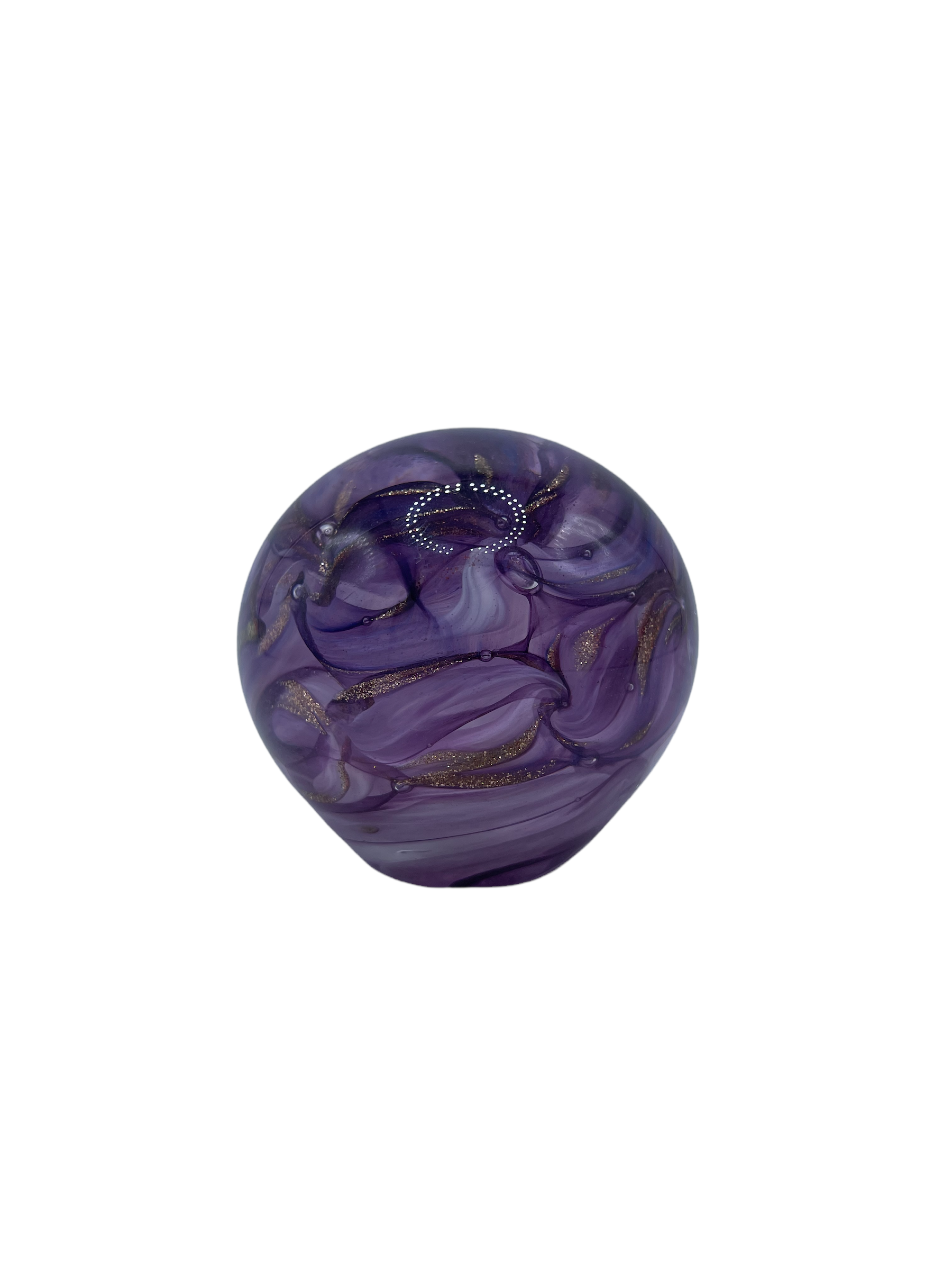 Purple Paperweight Signed Zeke 2000