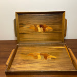 Jamaican Handmade Wooden Inlaid Server Trays