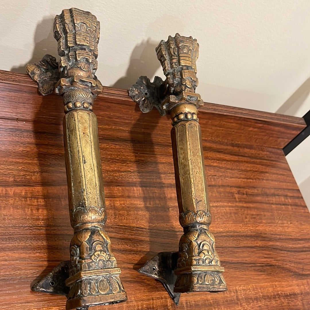 Heavy Brass Brutalist Sconces