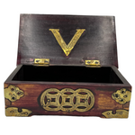 Brass, Wood, and Faux Jade Trinket Box