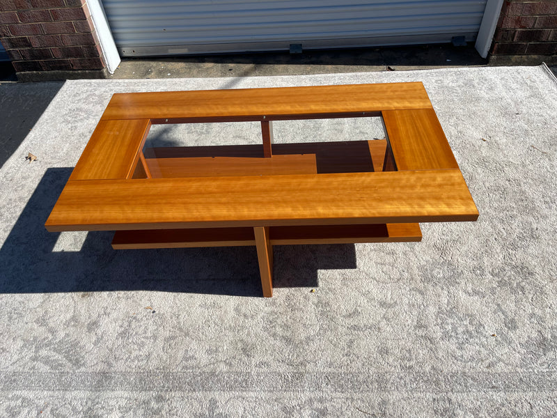 Danish Teak In the Style of Frank Lloyd Wright Lewis Coffee Table